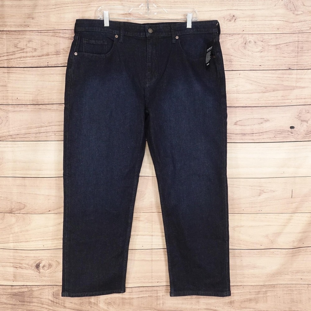 New! True Classic Jeans Mens 38x28 Dark Wash Straight Stretch Denim Pants